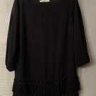 Marina Rinaldi Black Womens 3/4 Sleeve Tunic Top Shirt Blouse Italy Size 21