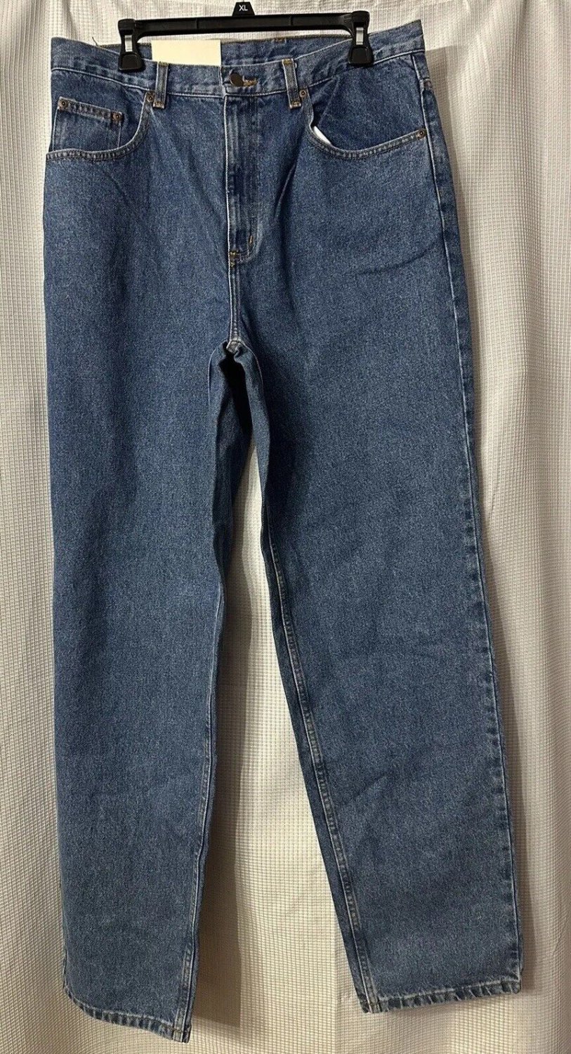 NWT Savane Mens Medium Wash Unplugged Relaxed Fit Mens Jeans Denim 34x34