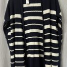 NWT Talbots Womens Blue White Open Front Sleeveless Sweater Top Size M/L