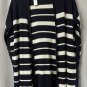 NWT Talbots Womens Blue White Open Front Sleeveless Sweater Top Size M/L