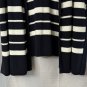 NWT Talbots Womens Blue White Open Front Sleeveless Sweater Top Size M/L