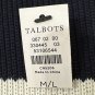 NWT Talbots Womens Blue White Open Front Sleeveless Sweater Top Size M/L