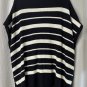 NWT Talbots Womens Blue White Open Front Sleeveless Sweater Top Size M/L