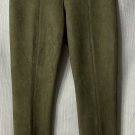 NWT White House Black Market Womens Olive Green Suede Runway Leggings Size 10R