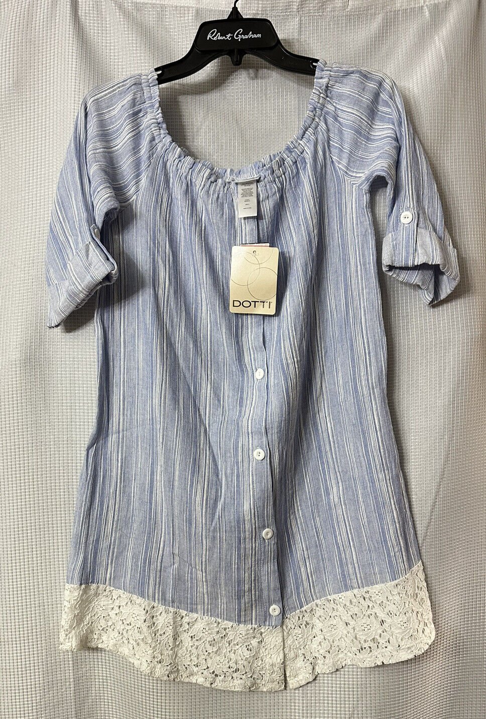 NWT Dotti Paradise Point Womens Casual Elbow Length Shirt Dress Top Size Small
