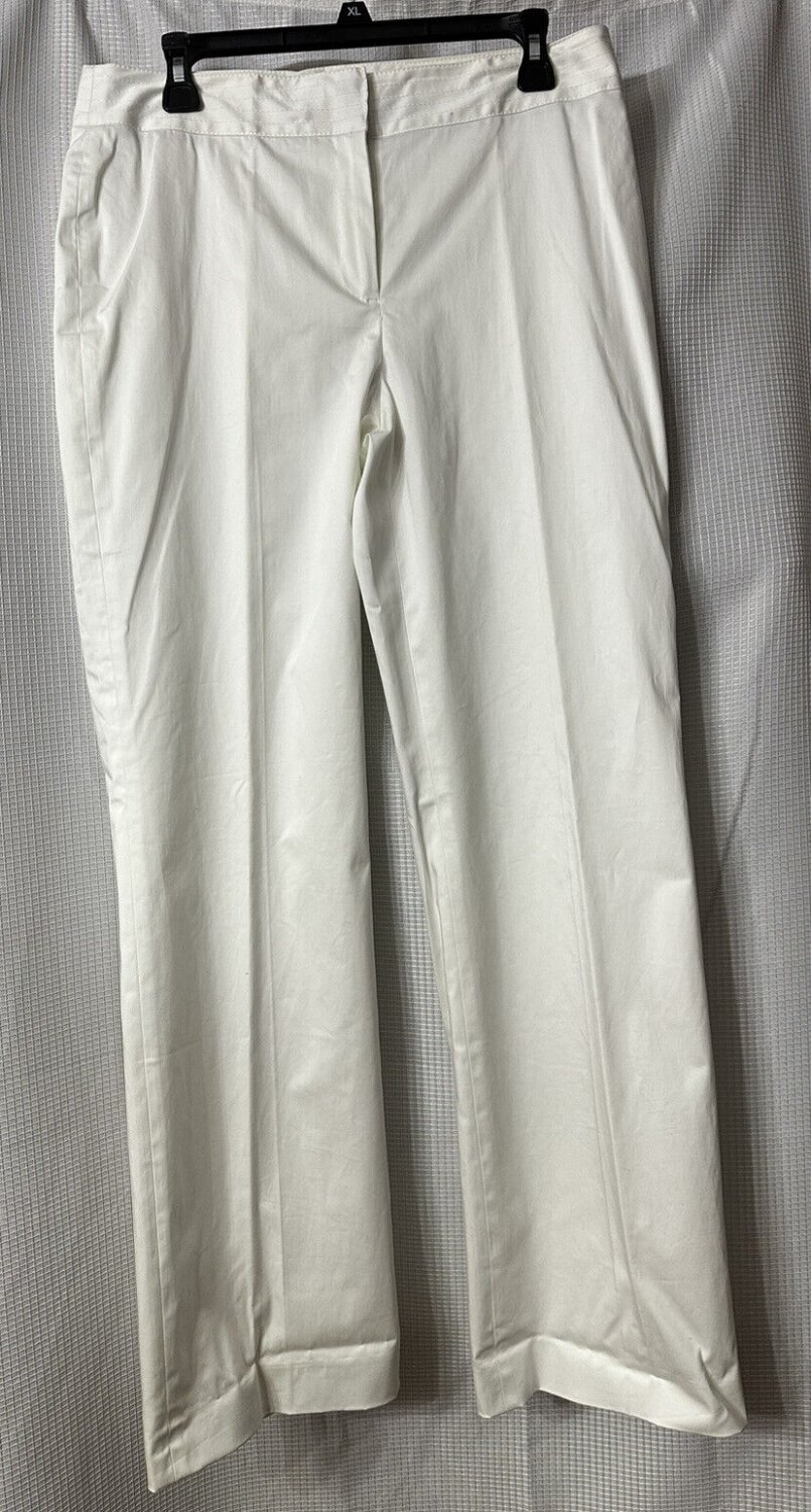 NWT Sigrid Olsen Modernist Elegant Oasis Womens White Lined Pants Slacks Size 8