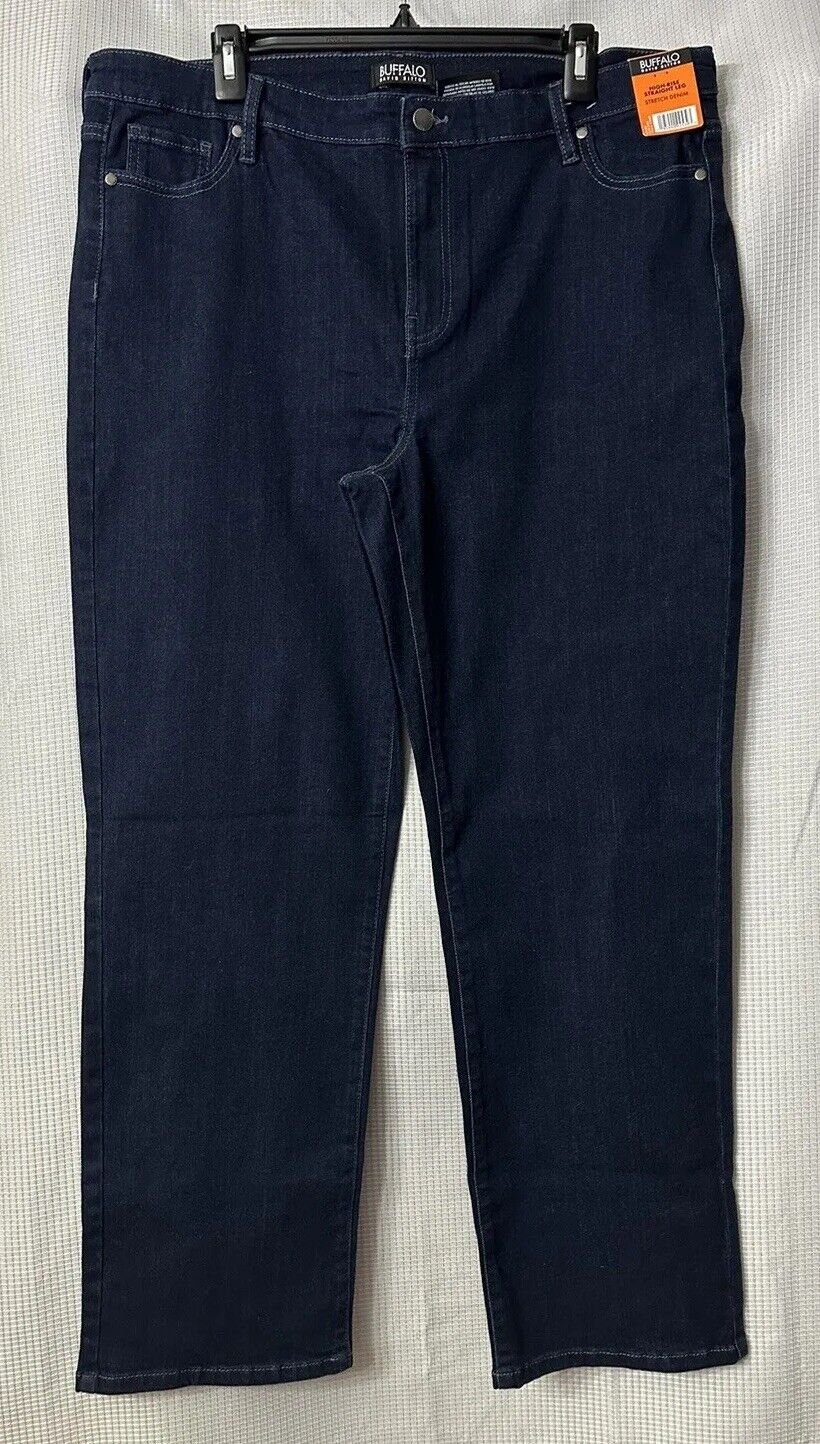 NWT Buffalo David Bitton Alyssa Womens High Rise Straight Leg Jeans Plus Size 16