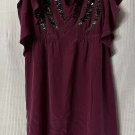 NWT Yoana Baraschi Anthropologie Womens Silk Berry Metal Short Sleeve Dress 10