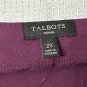 NWT Talbots Womens Long Sleeve Stretch Purple Top Blouse Shirt Plus Size 2X