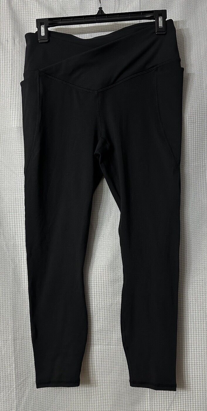 NWT Pure Luxe Fabletics Womens High Waist Oasis Crossover Black Leggings Size M