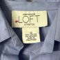 NWT Ann Taylor LOFT Womens Short Sleeve Button Front Blue Top Blouse Shirt 12