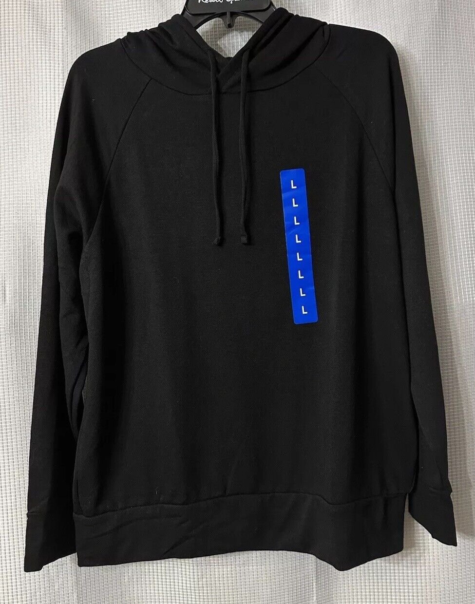 NWT Eddie Bauer Womens Long Sleeve Black Fleece Hoodie Sweat Shirt Size Large