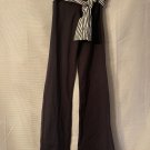 NWT Mari Dade Womens Juniors Bootleg Black Belted Yoga Pants Size Small