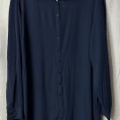 NWT Torrid Womens Navy Blue Long Sleeve Button Cold Shoulder Top Shirt Size 1X