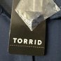 NWT Torrid Womens Navy Blue Long Sleeve Button Cold Shoulder Top Shirt Size 1X
