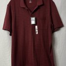 NWT Van Heusen Mens Short Sleeve Flex Burgundy Striped Polo Shirt Size 2XL