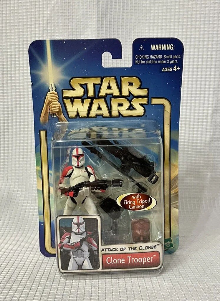 NIB Star Wars Clone Trooper Red Attack Of The Clones 2002 Action Figure