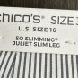 NWT Chicos So Slimming Juliet Slim Leg Striped Crop Womens Pants Plus Size 3(16)