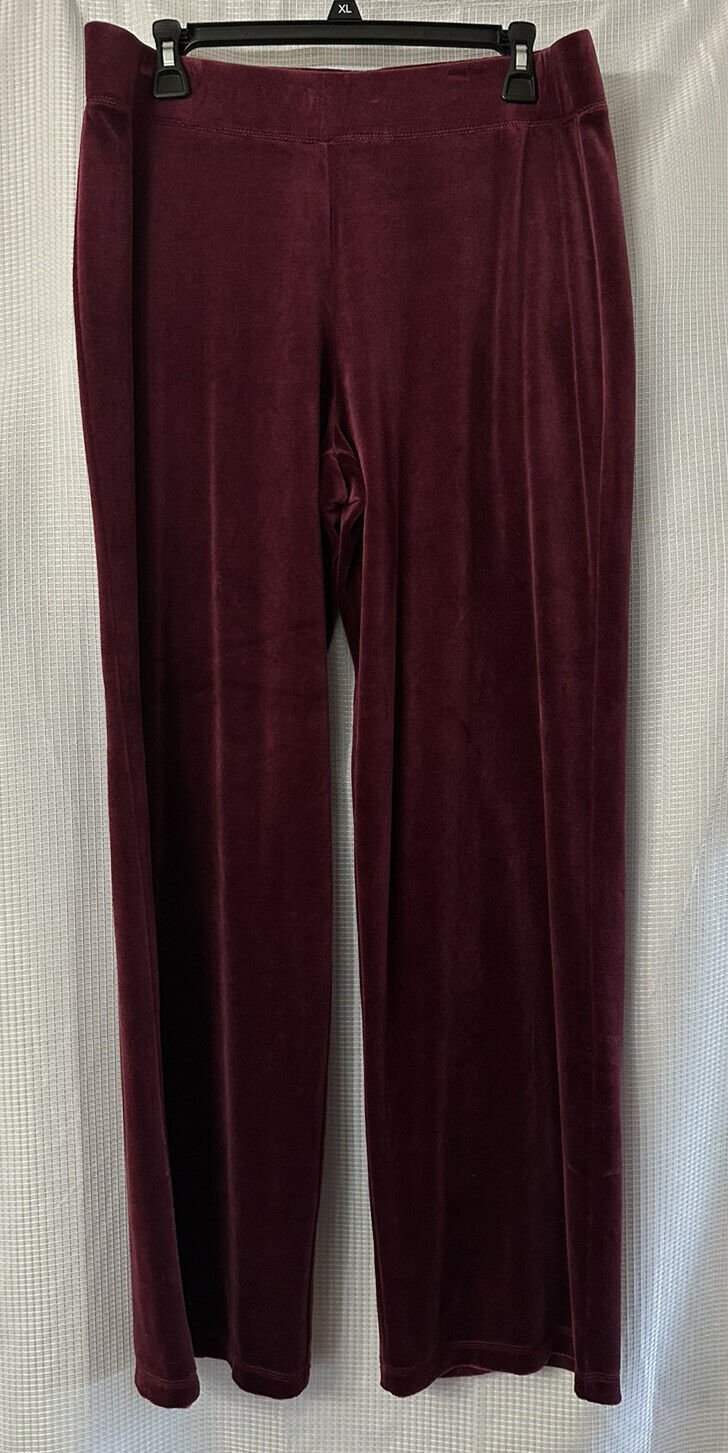 NWT Talbots Womens Wine Casual Stretch Pull On Sweat Pants Size Large