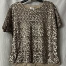 NWT White Label The White Company Womens Stretch Sequin Short Sleeve Top Size 10
