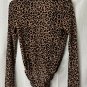 NWT Lulus Womens Long Sleeve Leopard Print Bodysuit Size Medium