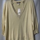 NWT Sigrid Olsen Womens Long Sleeved Silk Blend Lined Top Blouse Plus Size 1X