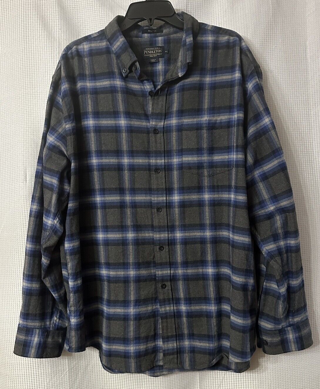 Pendleton Mens Long Sleeve Flannel Plaid Button Front Mason Shirt Size XL