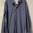 EUC Arnold Zimberg Mens Long Sleeve Designer Button Front Striped Shirt Size XL