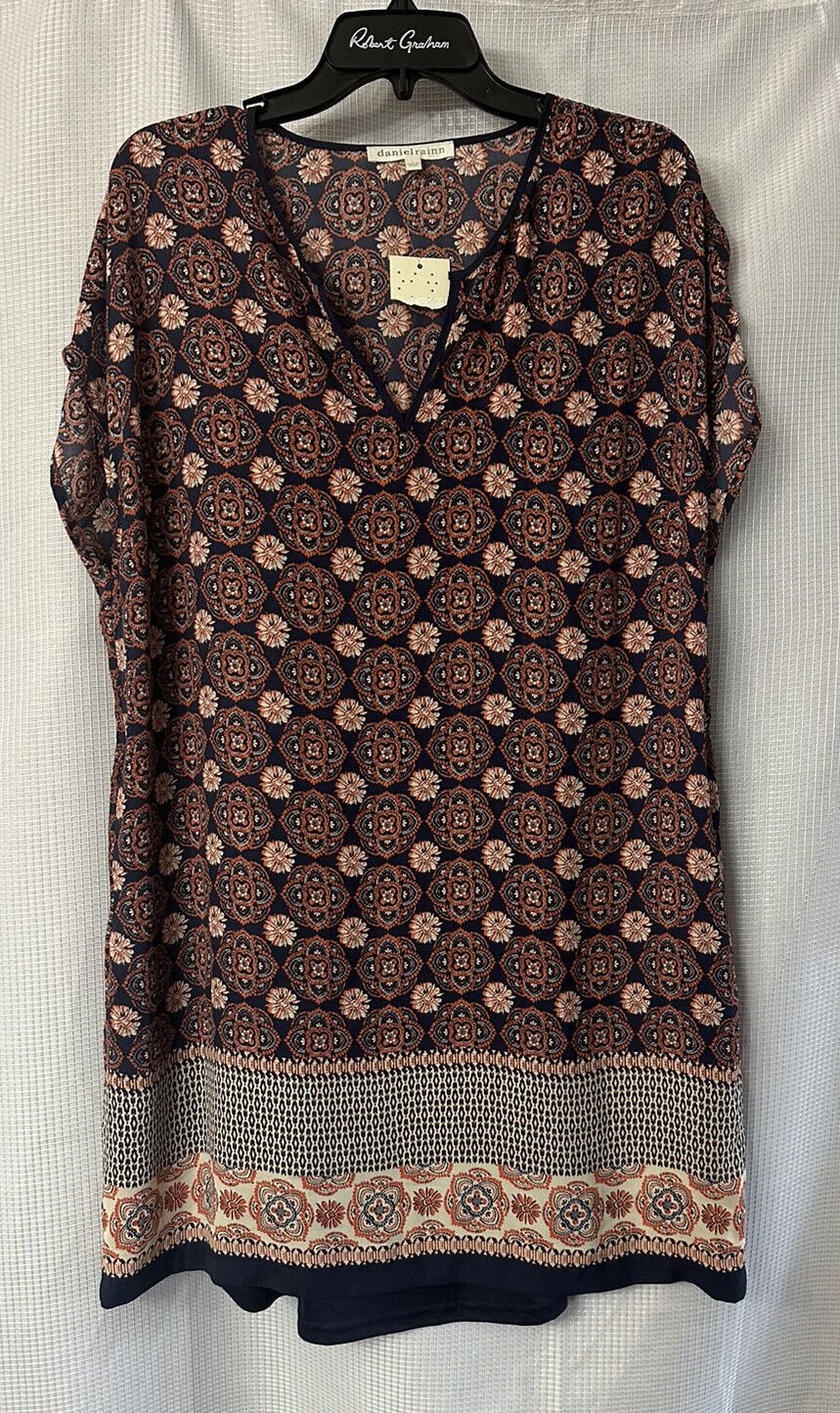 NWT Daniel Rainn Womens Lined Short Sleeve Designer Dress Size Large