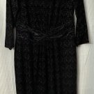 NWT Talbots Womens Black Velvet 3/4 Sleeve Zipped Casual Lined Dress Size Large
