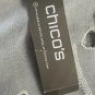 NWT Chicos Womens Long Sleeve White Novelty Eyelit Mix Tunic Top Blouse Size 2