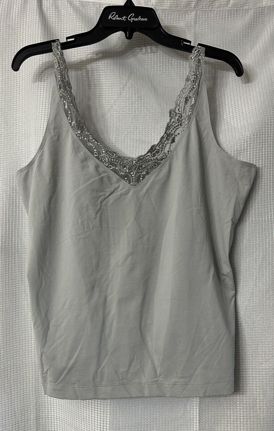 NWT Chicos Microfiber Della V Neck Womens Silver Tank Top Shirt Blouse Size 3