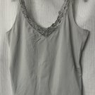 NWT Chicos Microfiber Della V Neck Womens Silver Tank Top Shirt Blouse Size 3