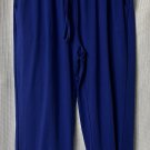 NWT TARSE Womens Casual Crop Capri Stretch Blue Active Pants Size Large