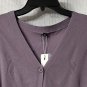 NWT Arach & Cloz Womens Short Sleeve Button Front Purple Sweater Top Size XL