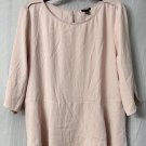 NWT Ann Taylor Womens 3/4 Sleeve Pale Pink Polyester Top Blouse Shirt Size XL