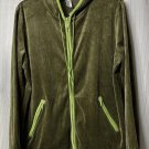 NWT Jones New York Sport Womens Moss Zip Front Velour Hoodie Sweatshirt Size XL