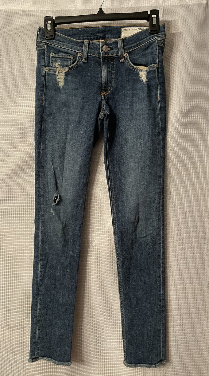 Rag & Bone Womens Designer Juniors Skinny Medium Wash Jeans Size 25