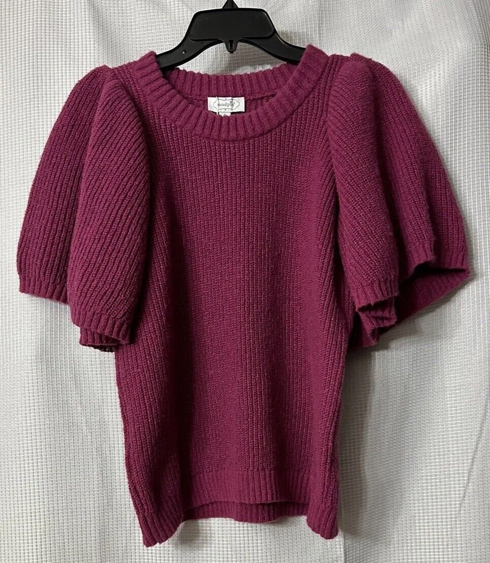 NWT Mud Pie Bedford Basket Womens Short Sleeve Asteria Sweater Size Small