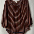 NWT J. Crew Womens Long Sleeve Striped Polyester Top Blouse Shirt Size Small