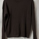 NWT Open Edit Womens Long Sleeve Brown Designer Top Blouse Shirt Size Medium