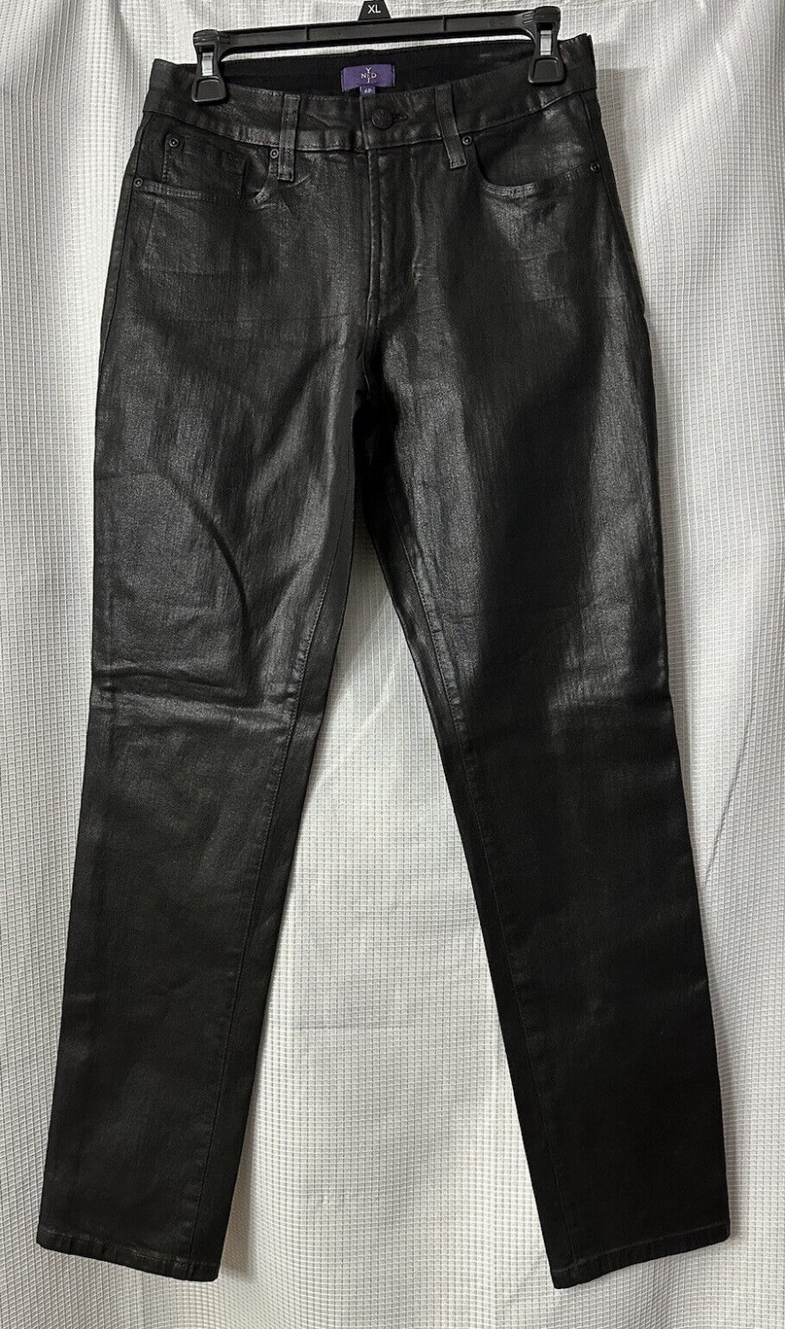 NWT Not Your Daughters Jeans NYDJ Womens Black Shiny Skinny Size 6P