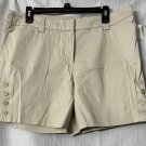 NWT Talbots Womens 6" Inseam Beige Casual Size Button Shorts Size 12 Petite