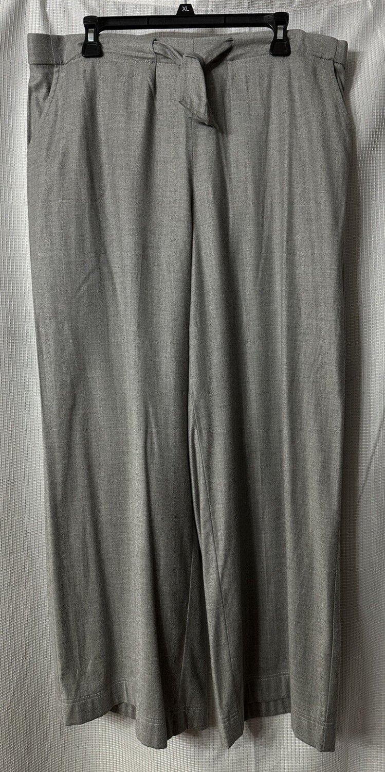 St. John Black Label Womens Gray Elastic Waist Pull On Pants Slacks Size Large