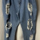 NWT Forever 21 Womens Destroyed Distressed Denim Medium Wash Jeans Plus Size 20