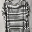 NWT Max Studio Womens Short Sleeve Striped Top Blouse Shirt Plus Size 3X