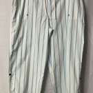 NWT Chicos Breezy Cotton Striped Womens Crop Casual Pants Trousers Plus Size 3