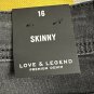 NWT Love & Legend Premium Denim Womens Black Skinny Jeans Plus Size 16