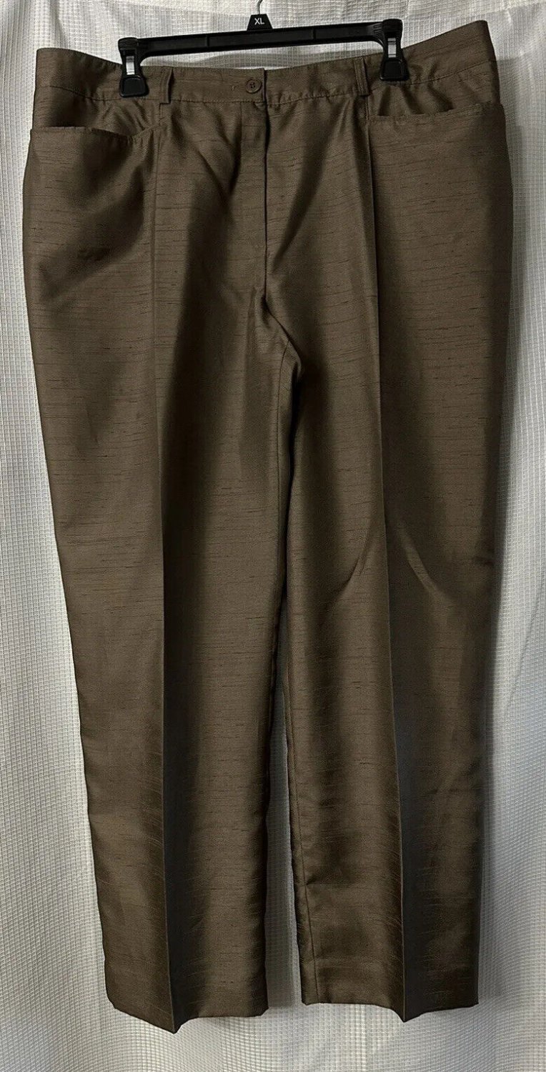 Basler Black Label Womens Brown Casual Pants Slacks Trousers Size EUR 46 EUC