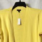 NWT Talbots Womens Long Sleeve Open Front Yellow Sweater Top Size Large